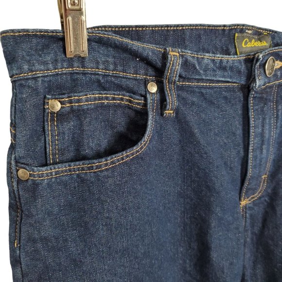 Cabela's Womens Size 12 Short Jeans Plaid Flannel Lined Denim - Picture 11 of 13